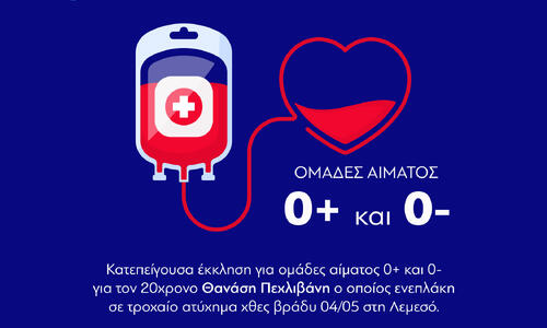 Έκκληση για αιμοδοσία για τον 20χρονο Θανάση thumb