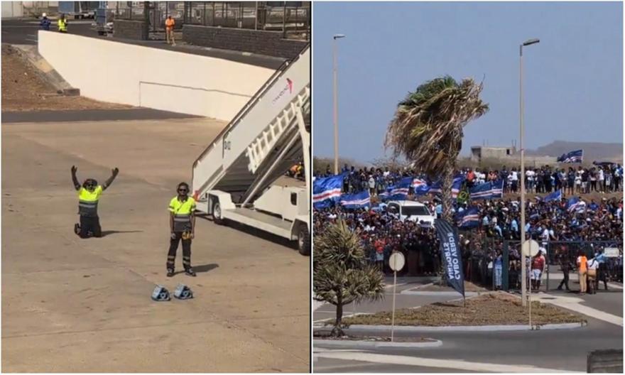 Έφτασαν οι ήρωες: Απίθανη υποδοχή στην αποστολή του Πράσινου Ακρωτηρίου από χιλιάδες συμπατριώτες τους! thumb