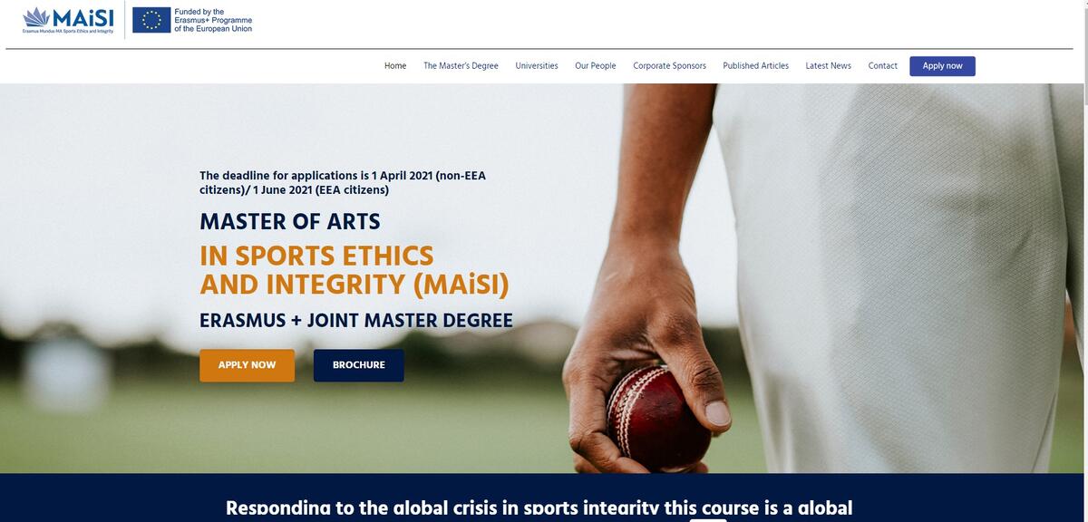 Μεταπτυχιακό πρόγραμμα “Master’s degree MA in Sports Ethics and Integrity”  thumb