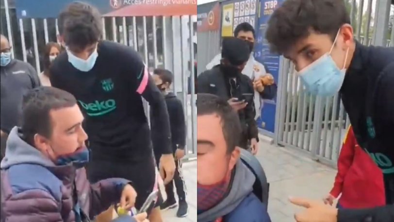Ο Τρινκάο βγήκε από το αυτοκίνητο για μια σέλφι με ανάπηρο φίλαθλο της Μπαρτσελόνα (vid) thumb
